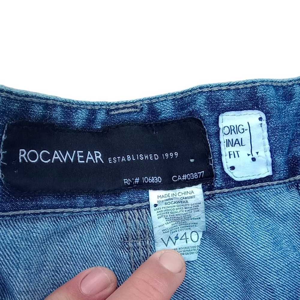 Vintage Y2K rocawear denim jean shorts jorts skat… - image 8