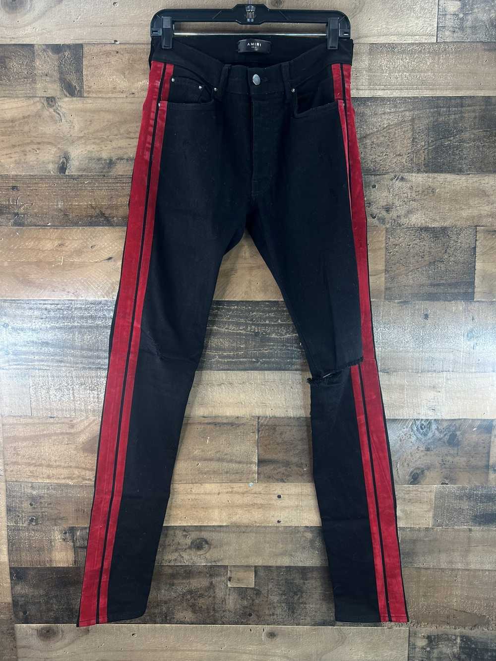 Amiri Authentic Amiri Velour Track Jeans In Black… - image 1