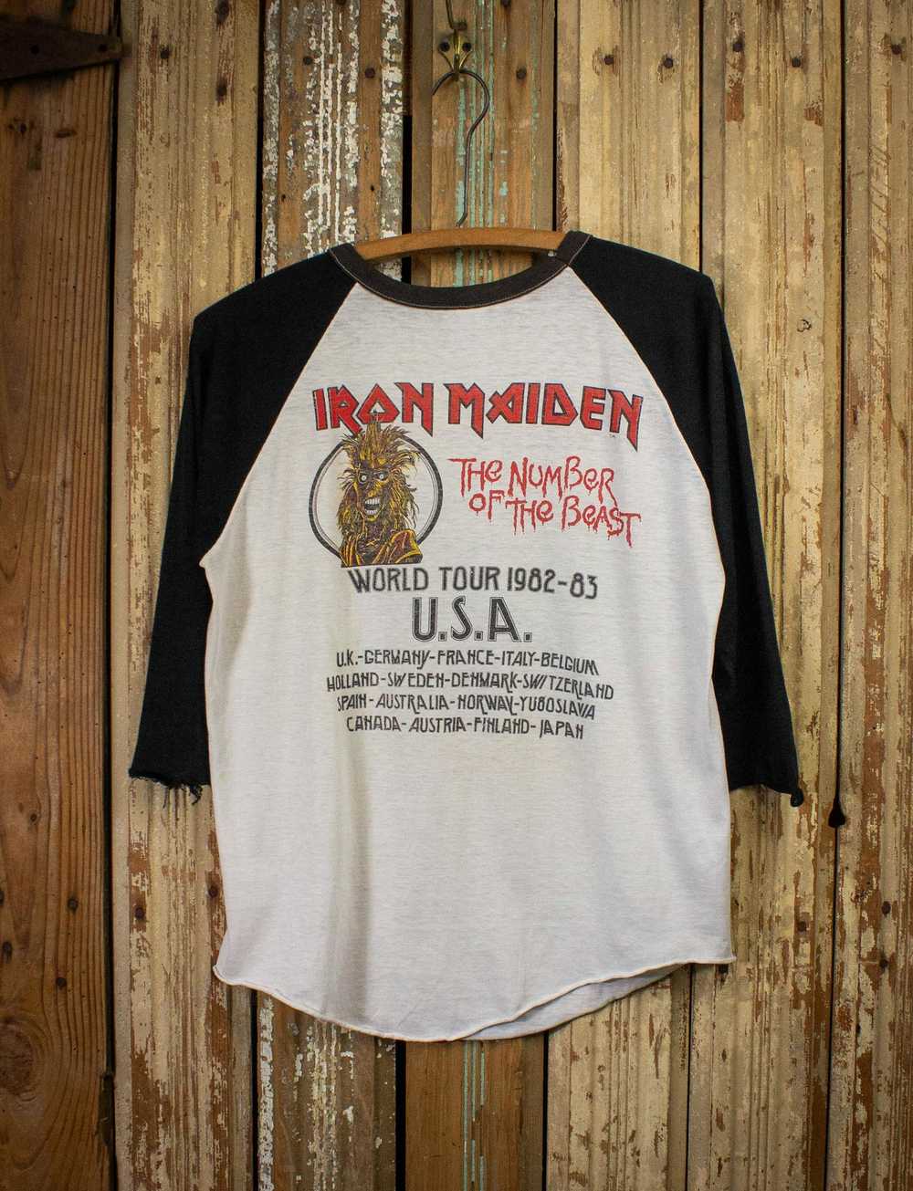 Band Tees × Vintage Iron Maiden 1982 The Number o… - image 2