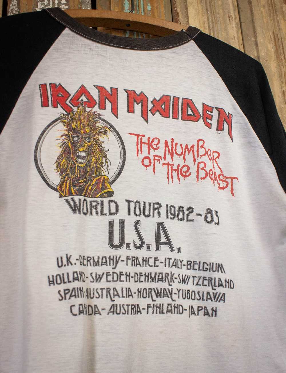 Band Tees × Vintage Iron Maiden 1982 The Number o… - image 4