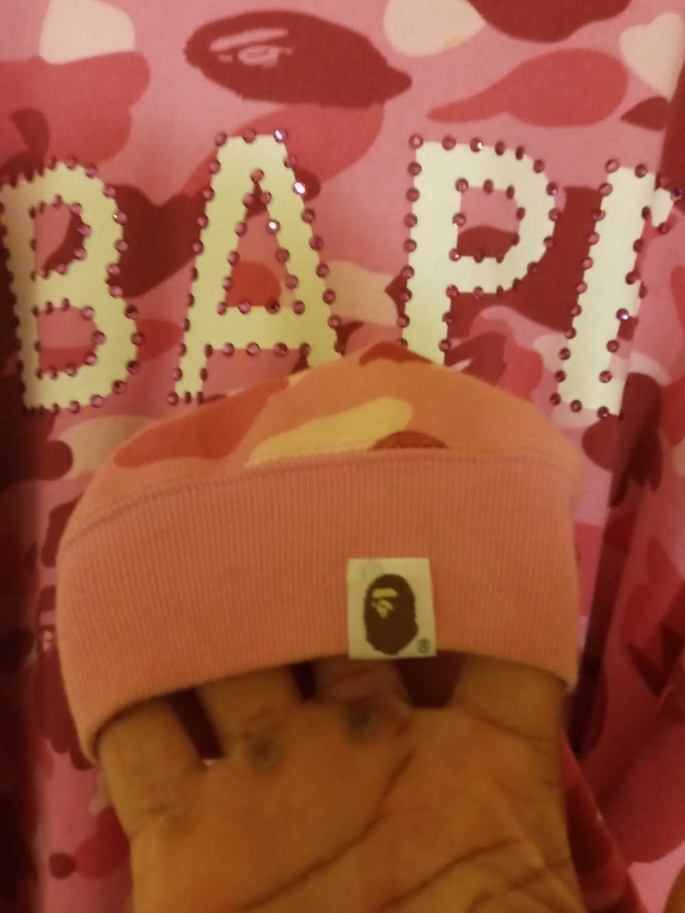 Bape XXL Pink BAPE Swarovski Crystal Sweater - image 2