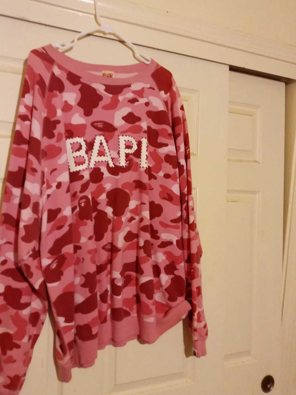 Bape XXL Pink BAPE Swarovski Crystal Sweater - image 7
