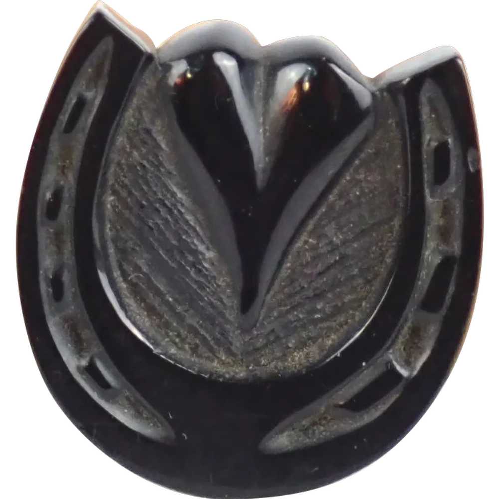 Black Victorian Horseshoe Pin - image 1