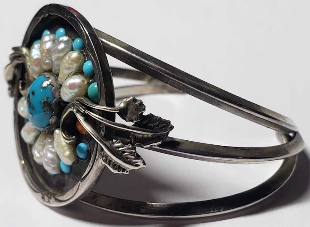 Zuni Native American Sterling Silver Turquoise Pe… - image 5