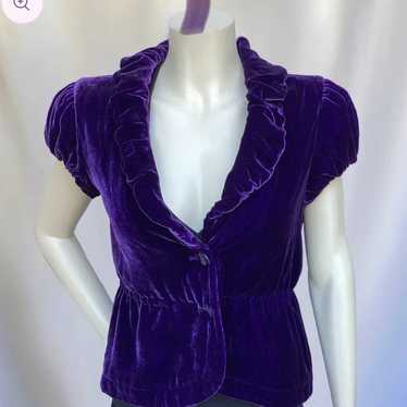 Armani Exchange Purple Velvet Top - image 1