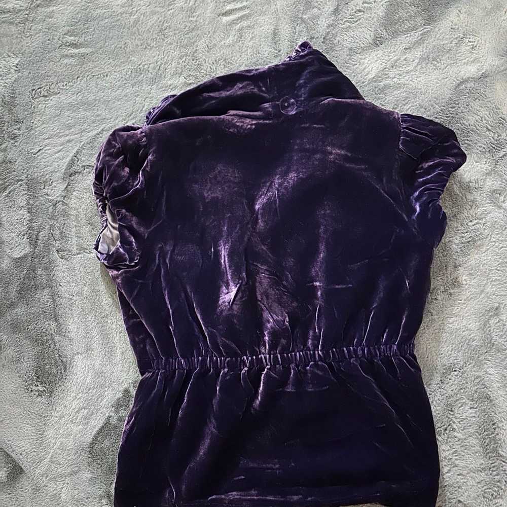 Armani Exchange Purple Velvet Top - image 4