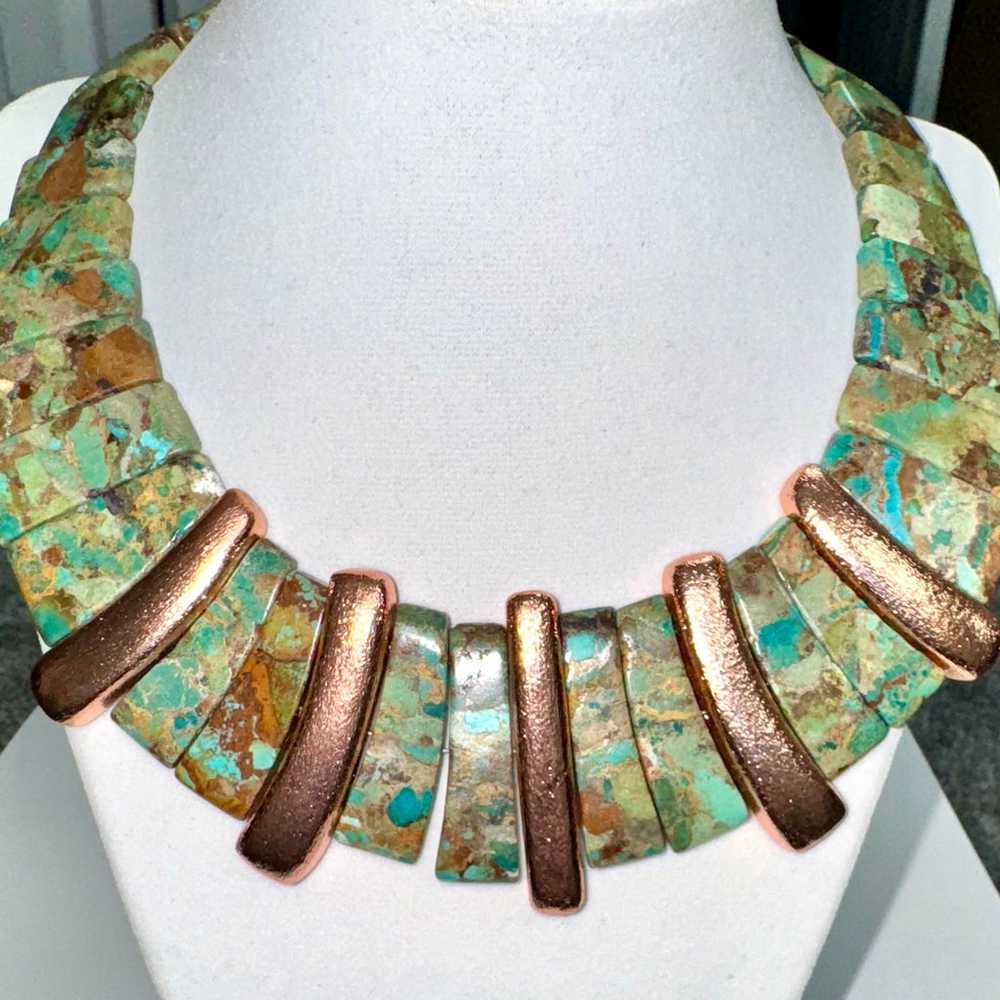 Vintage Jay King Turquoise and Copper Necklace - image 1