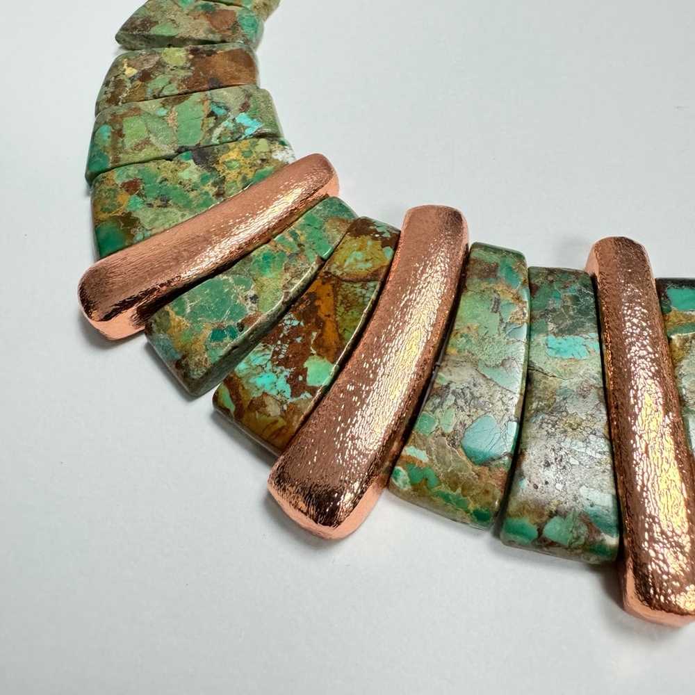 Vintage Jay King Turquoise and Copper Necklace - image 2