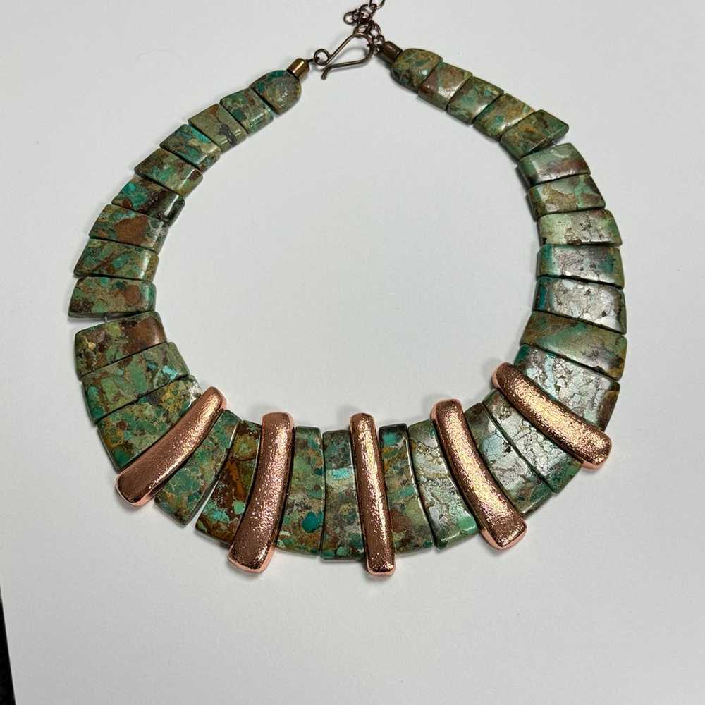 Vintage Jay King Turquoise and Copper Necklace - image 3