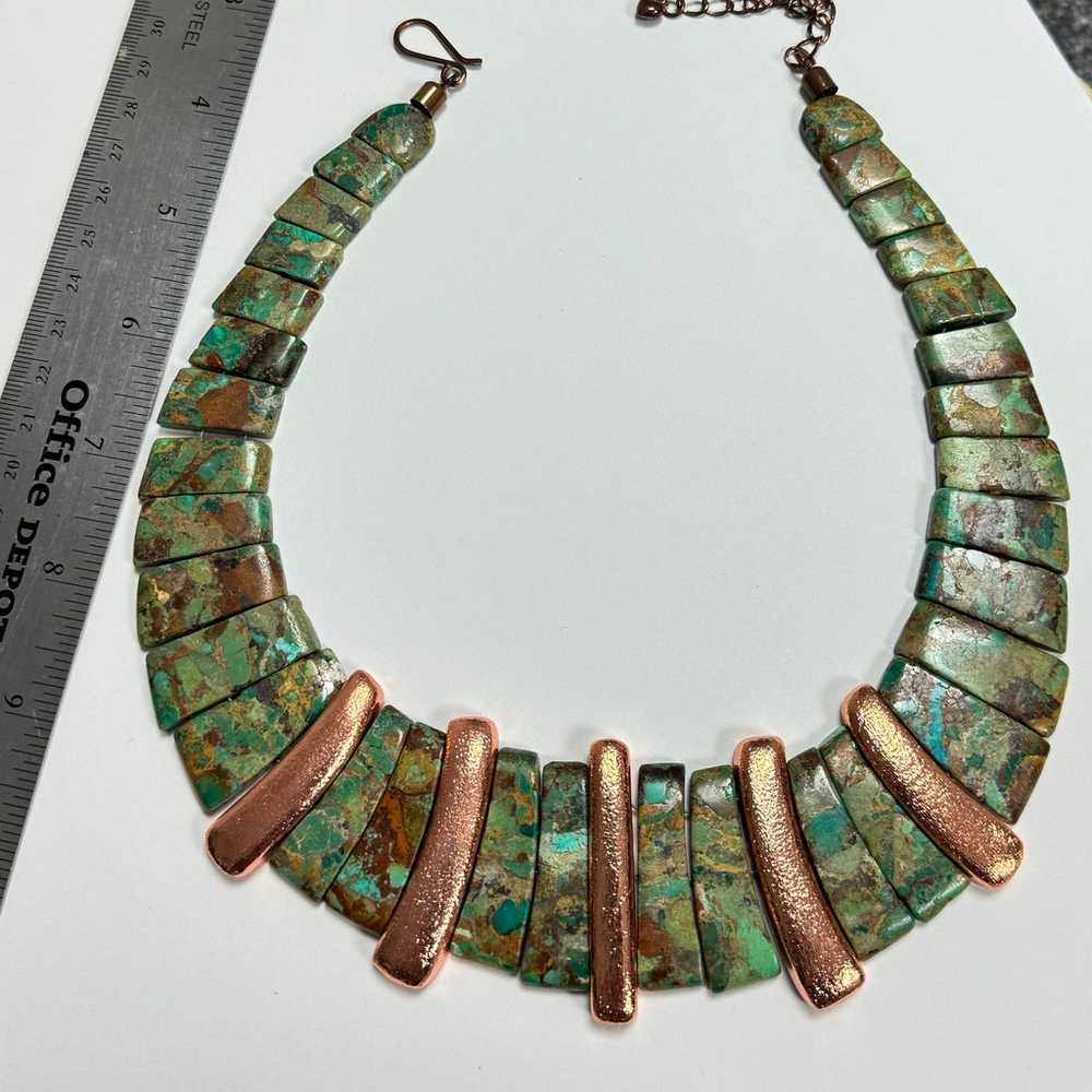 Vintage Jay King Turquoise and Copper Necklace - image 4