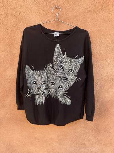 Sparkly Silver Kitten Sweatshirt - as is