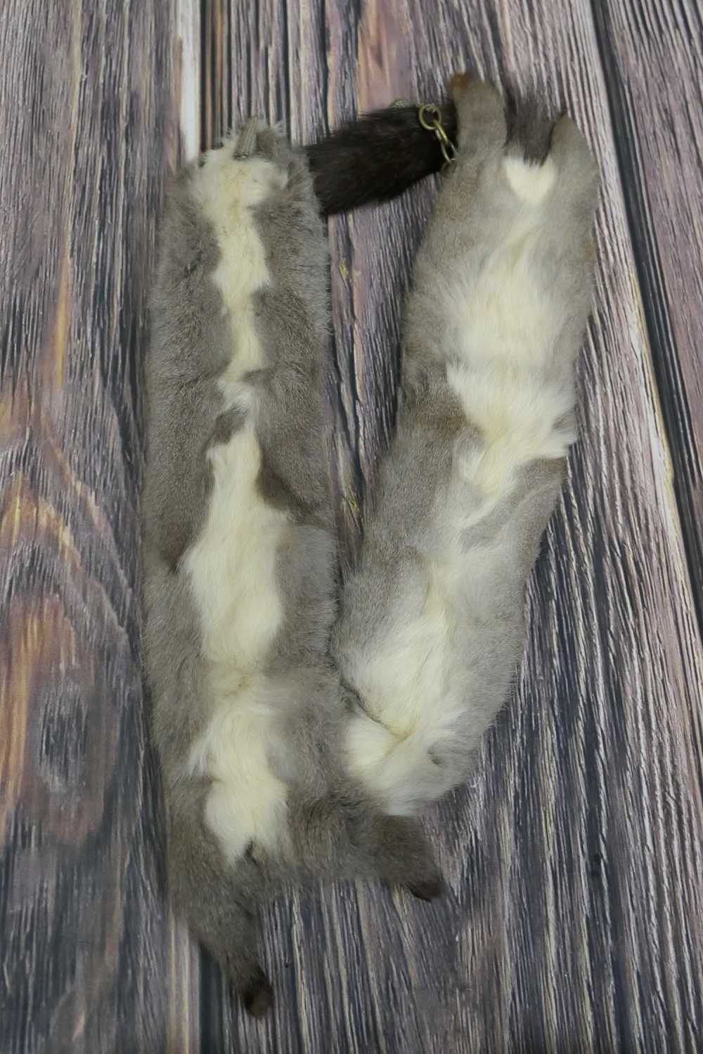 Vintage 2 Fur Stole, Grey Beige 1940s, 40 inches … - image 12