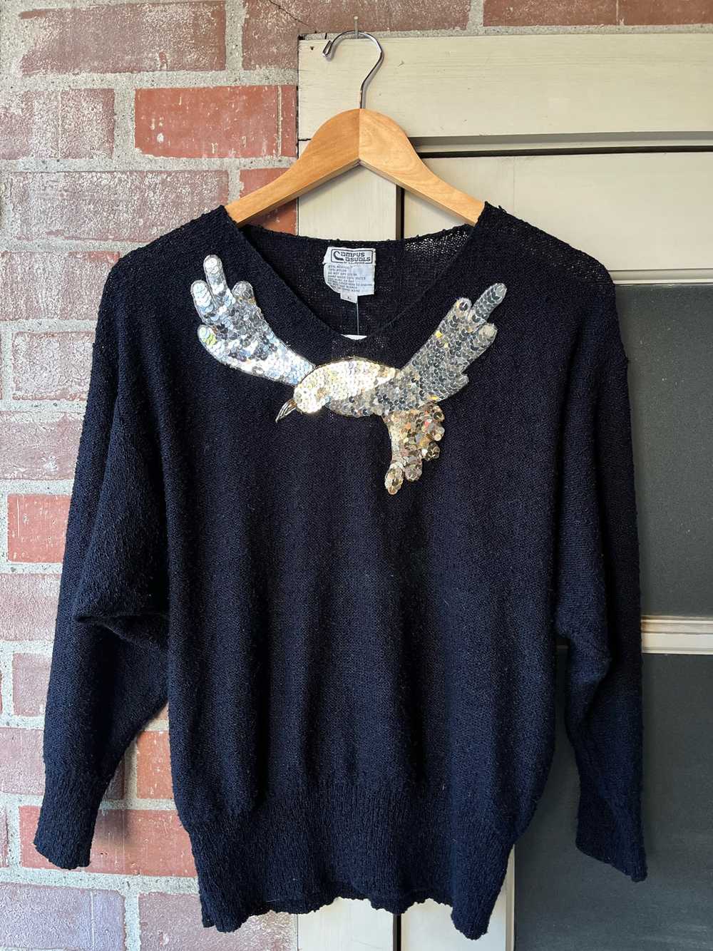 1970s Sequin Bird Sweater - image 2