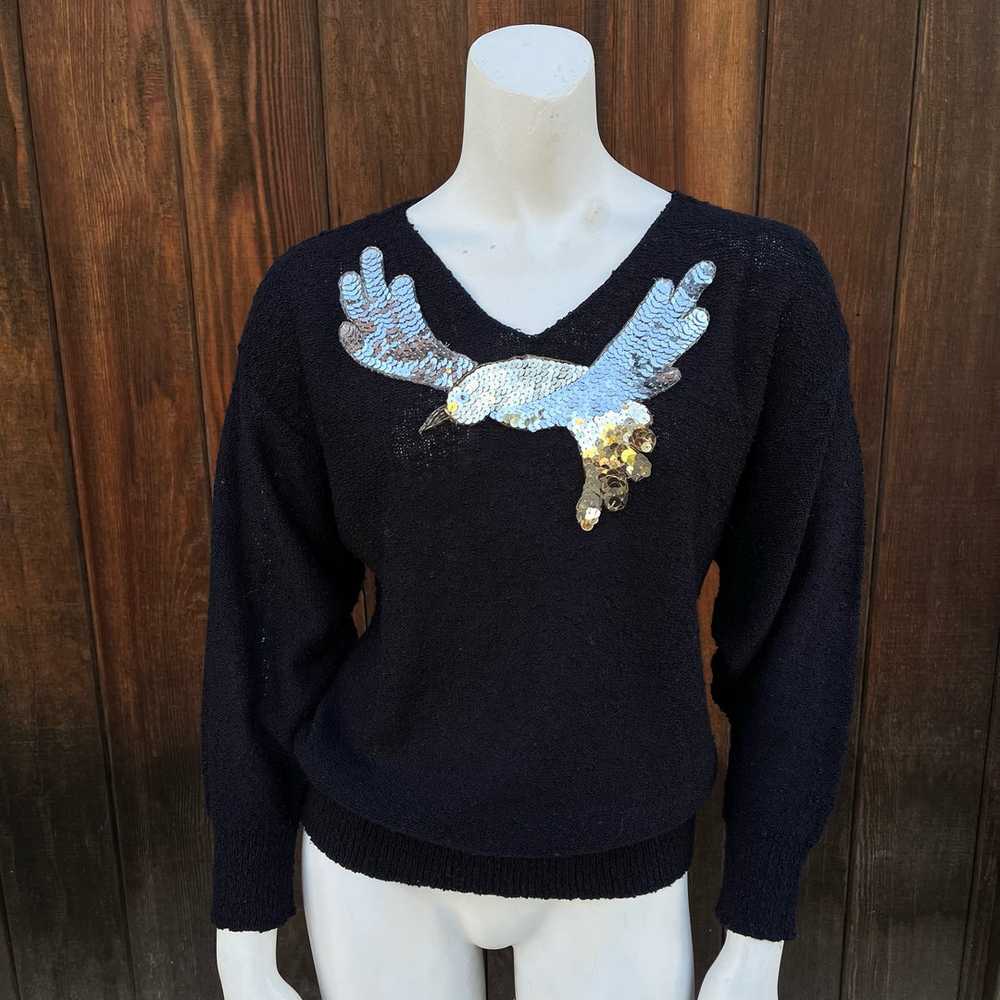 1970s Sequin Bird Sweater - image 3