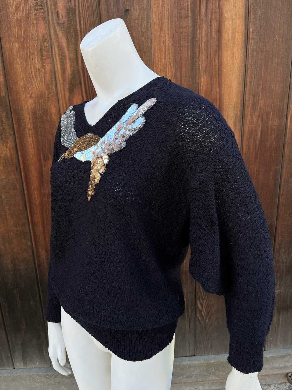 1970s Sequin Bird Sweater - image 5