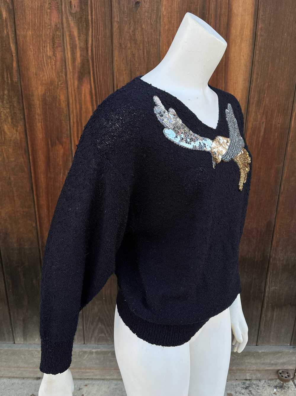 1970s Sequin Bird Sweater - image 7