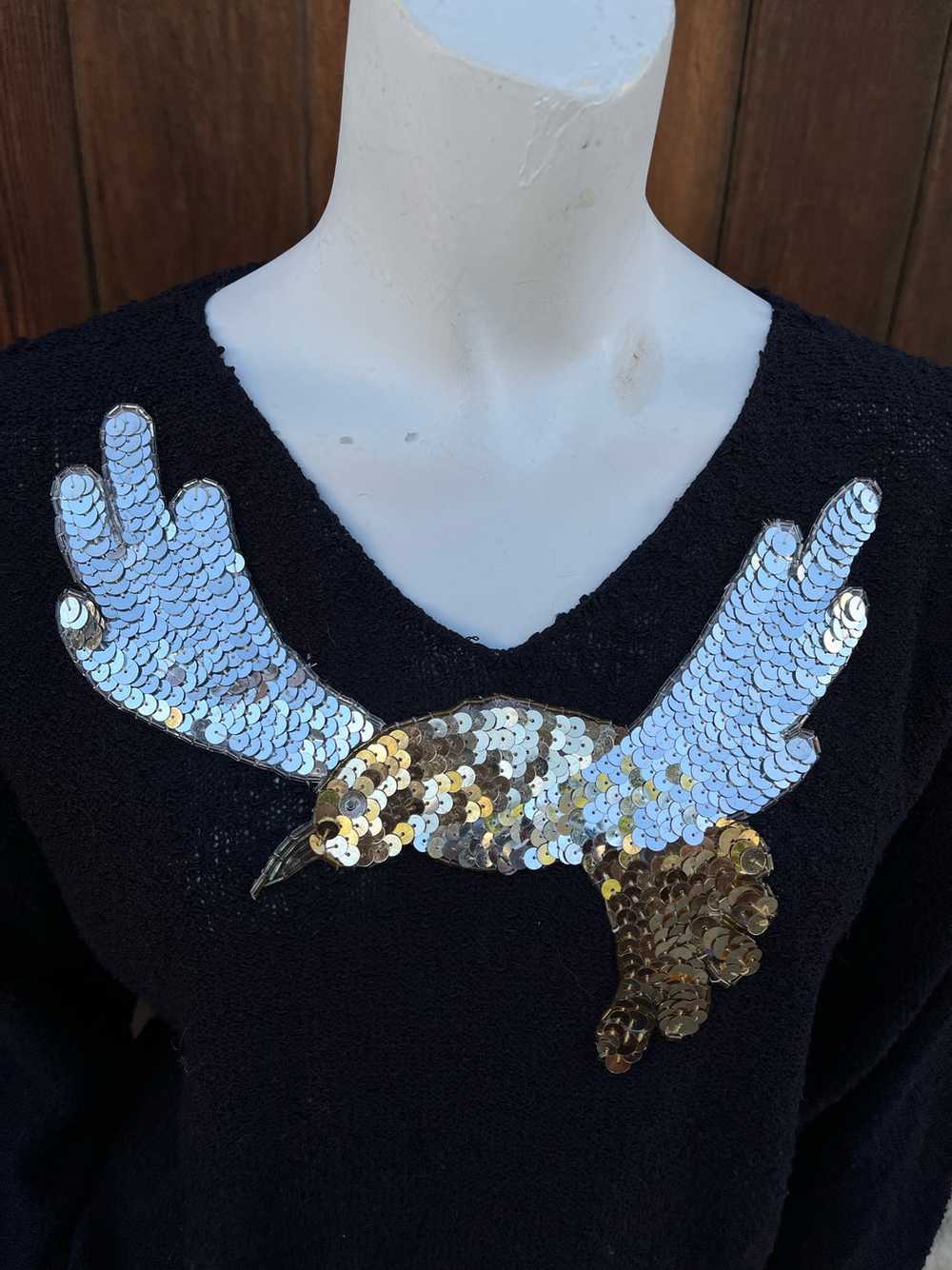 1970s Sequin Bird Sweater - image 8