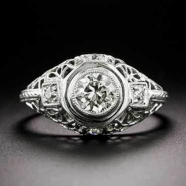 Art Deco .50 Carat Diamond Filigree Ring