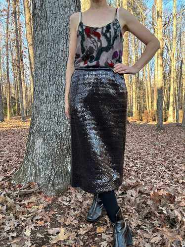 1980s Black Sequin Skirt