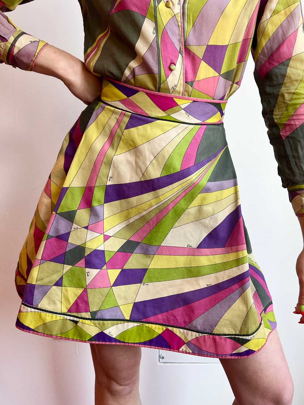 60’s Emilio Pucci Saks Fifth Ave Sage Green Pink … - image 4