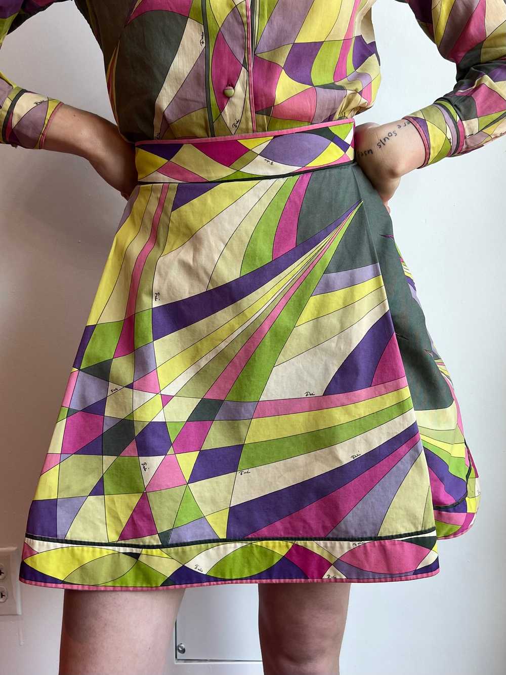 60’s Emilio Pucci Saks Fifth Ave Sage Green Pink … - image 6