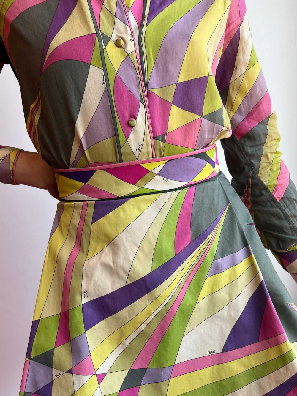 60’s Emilio Pucci Saks Fifth Ave Sage Green Pink … - image 8