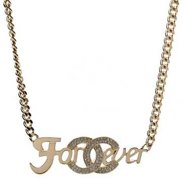 CHANEL Crystal CC Forever Necklace Gold