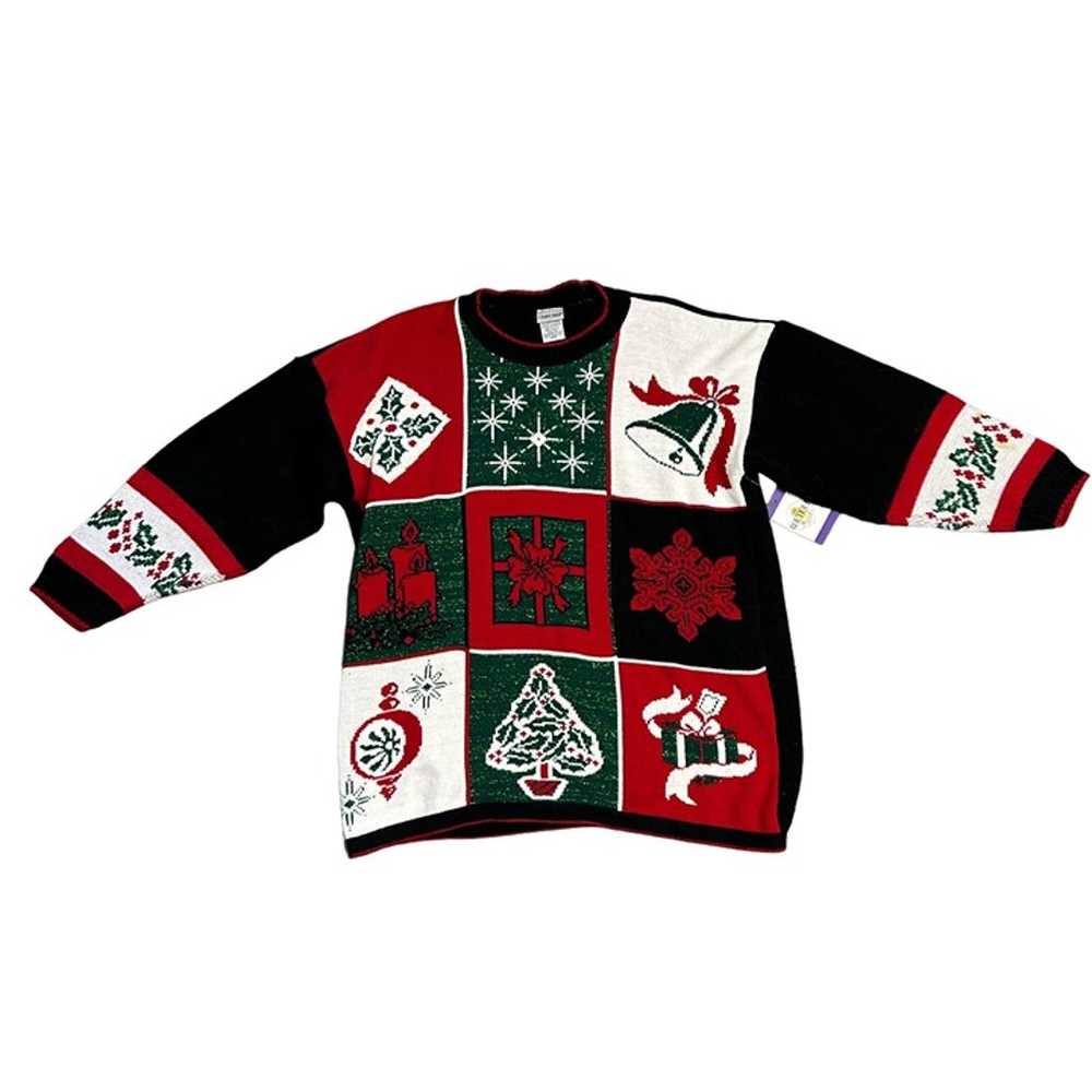 Vintage Cabin Creek 2X Christmas Sweater Metallic… - image 12