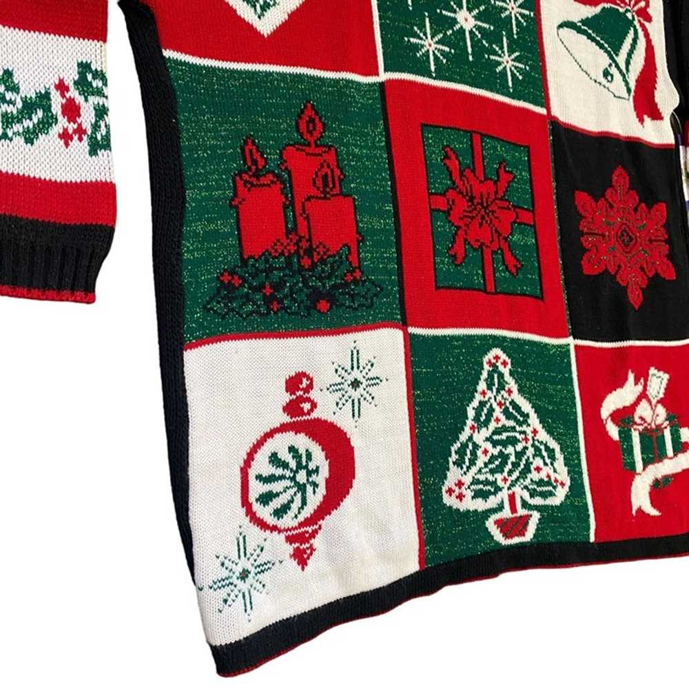 Vintage Cabin Creek 2X Christmas Sweater Metallic… - image 5