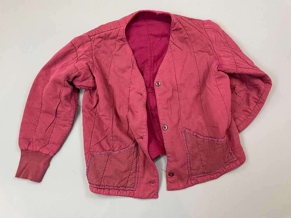 OVERDYED MAROON RED THICK QUILTED LINER JACKET - image 10