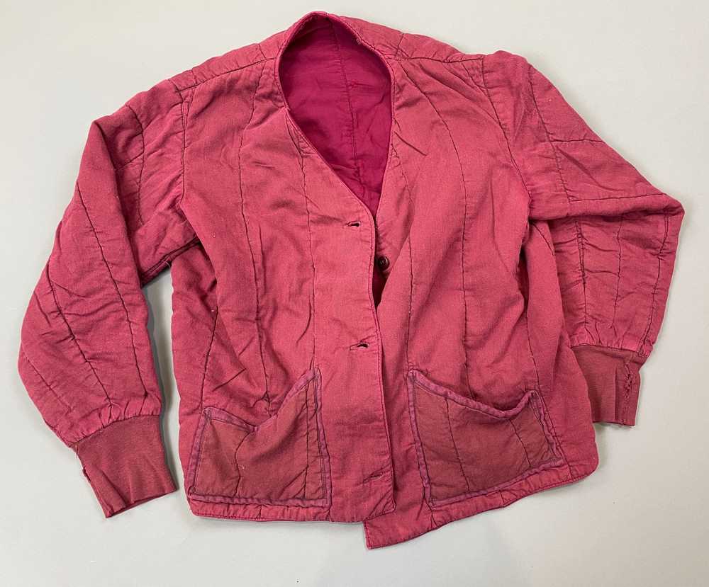 OVERDYED MAROON RED THICK QUILTED LINER JACKET - image 12