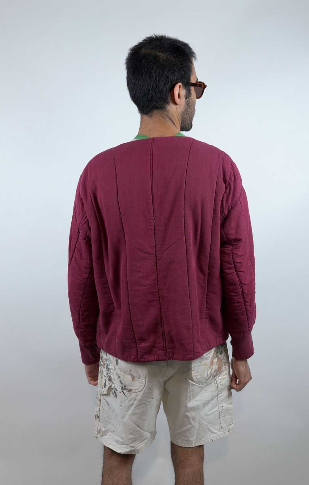 OVERDYED MAROON RED THICK QUILTED LINER JACKET - image 7