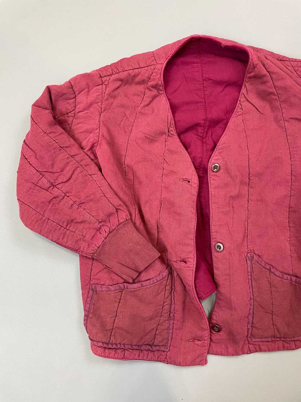 OVERDYED MAROON RED THICK QUILTED LINER JACKET - image 8