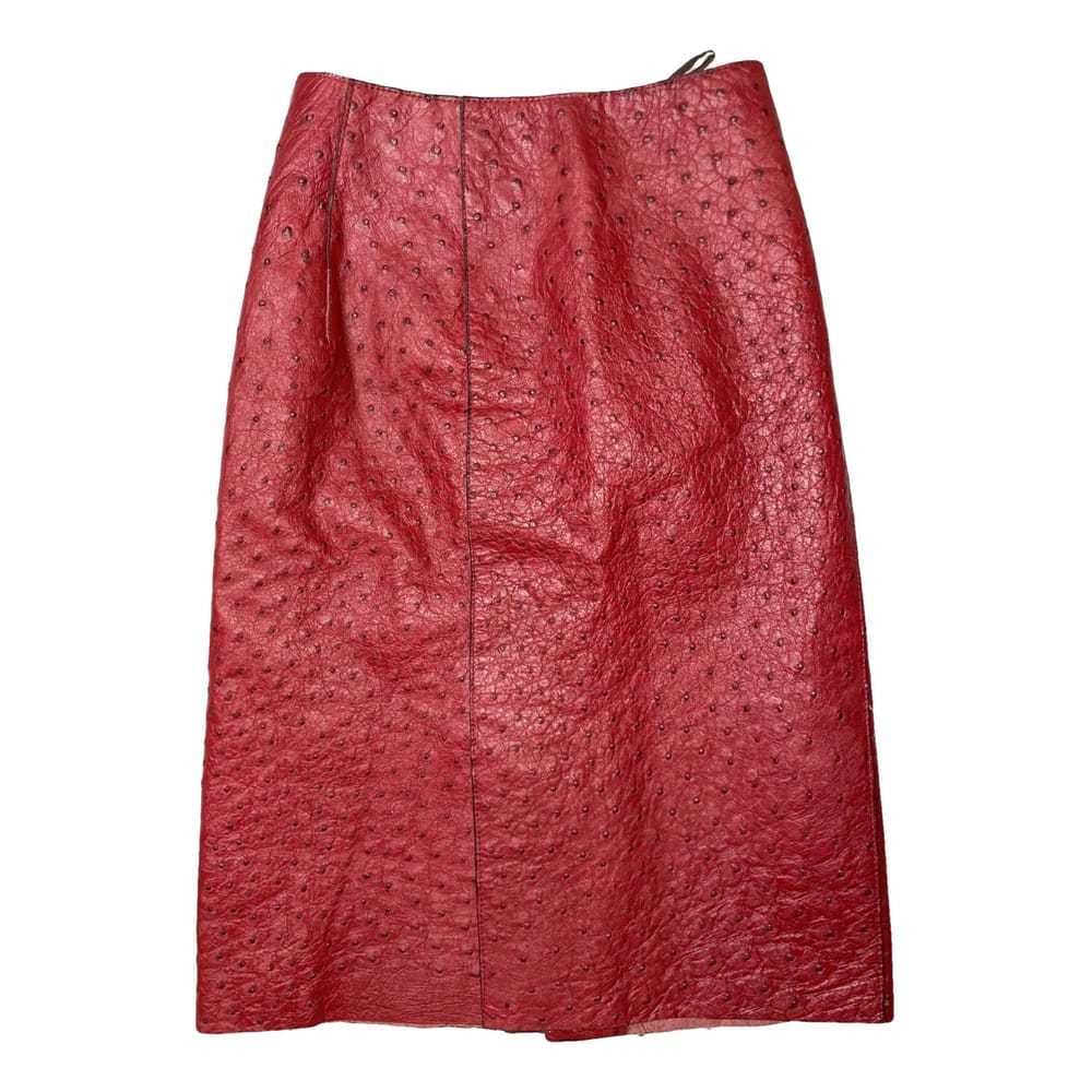 Prada Ostrich mid-length skirt - image 1