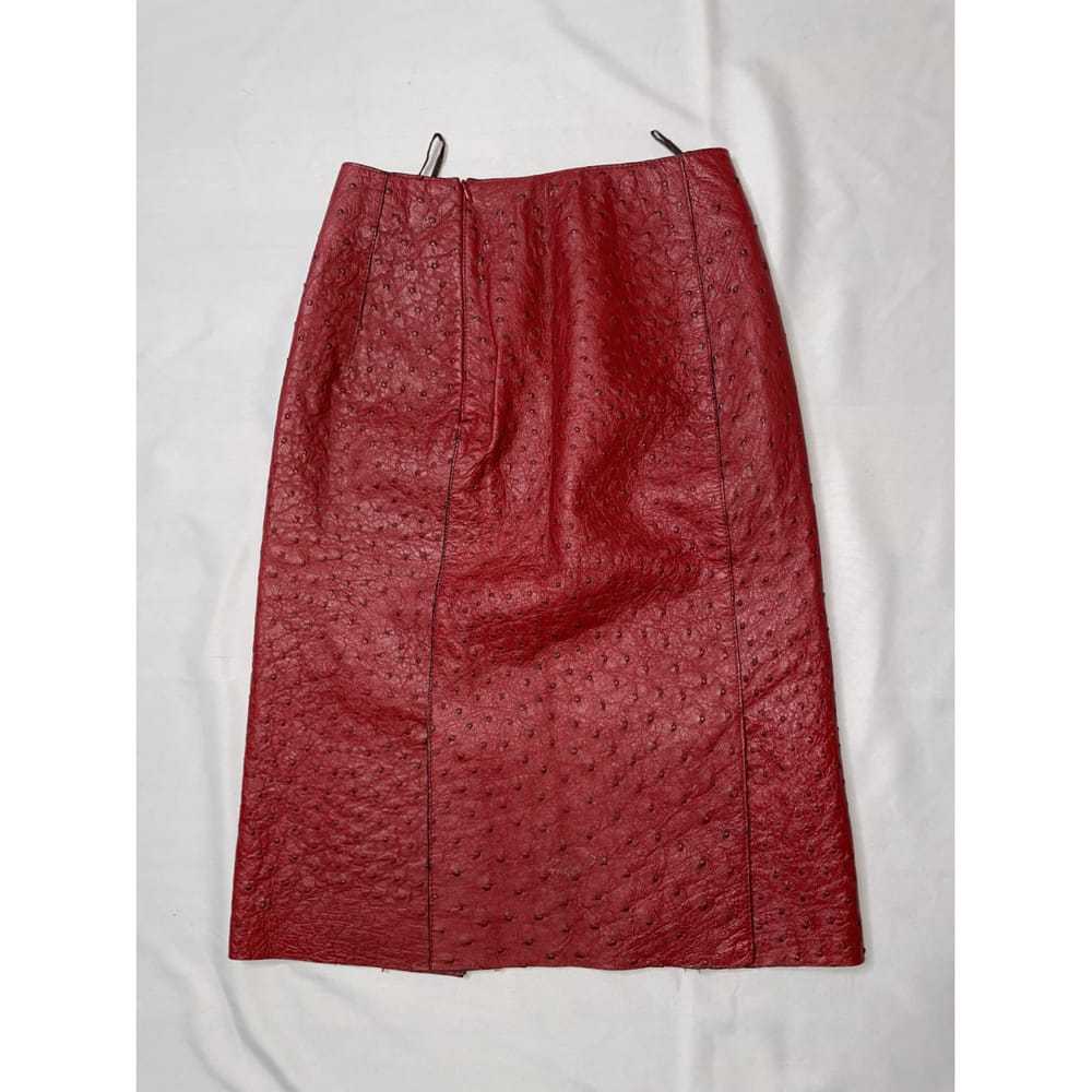 Prada Ostrich mid-length skirt - image 3