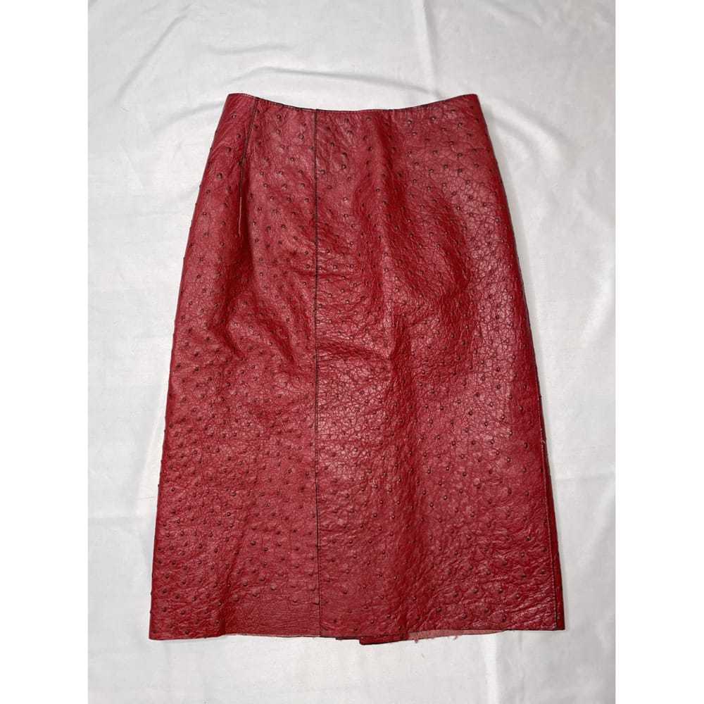 Prada Ostrich mid-length skirt - image 4