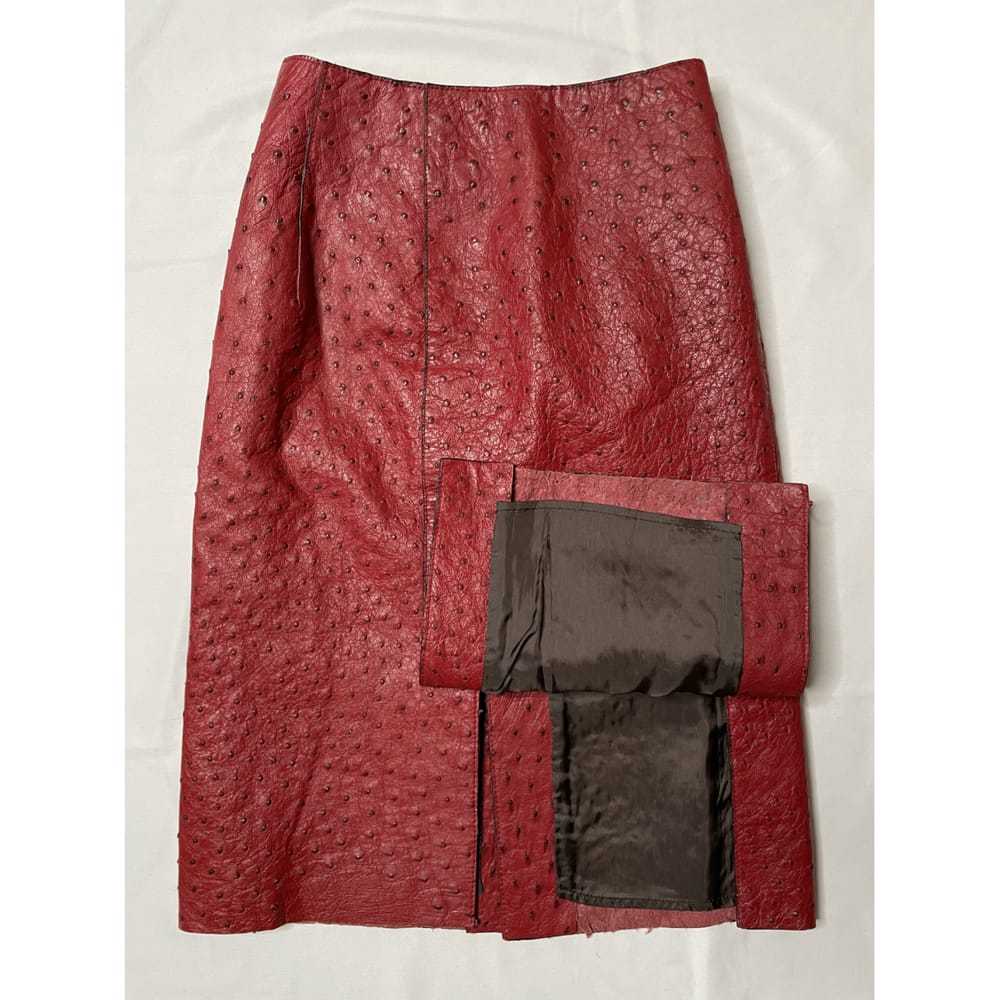 Prada Ostrich mid-length skirt - image 5