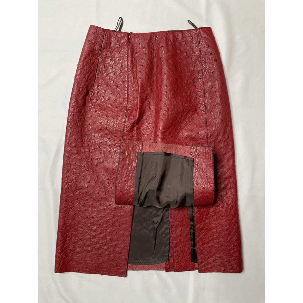Prada Ostrich mid-length skirt - image 8