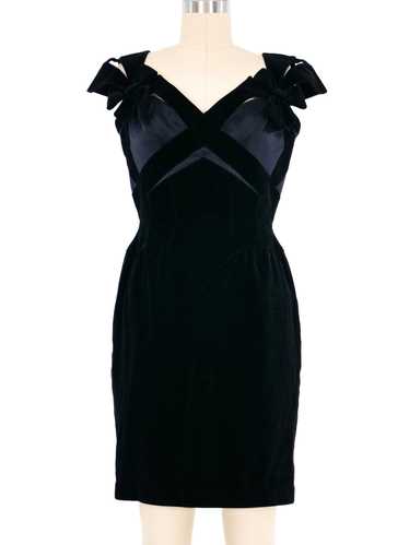 1992 Thierry Mugler Couture Bow Shoulder Velvet Co