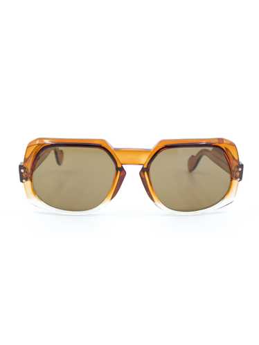 Amber Translucent Rectangular Sunglasses