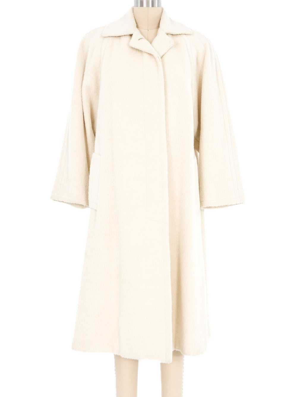 Perry Ellis Ivory Wool Overcoat - image 1