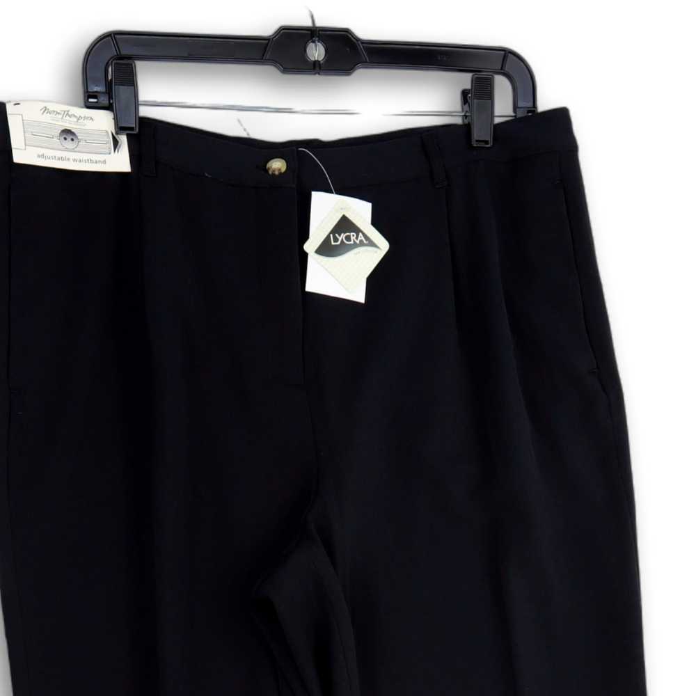 NWT Womens Black Pleated Slash Pocket Straight Le… - image 3