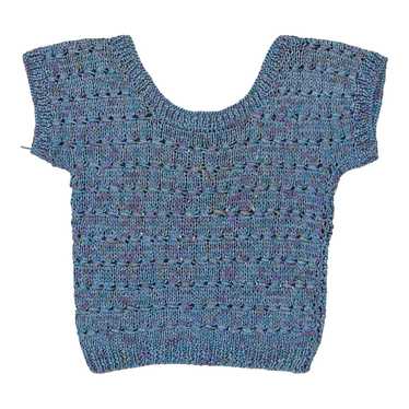 Unbranded Crochet Top - Medium Blue Polyester - image 1