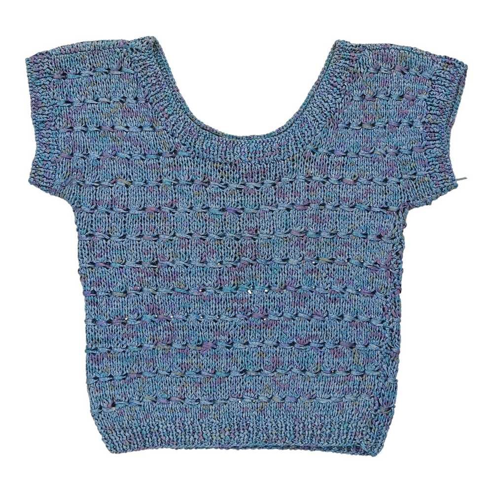 Unbranded Crochet Top - Medium Blue Polyester - image 2