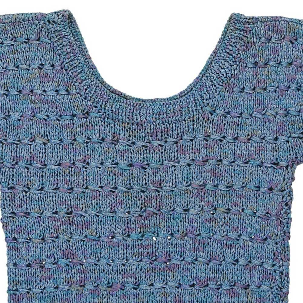 Unbranded Crochet Top - Medium Blue Polyester - image 5