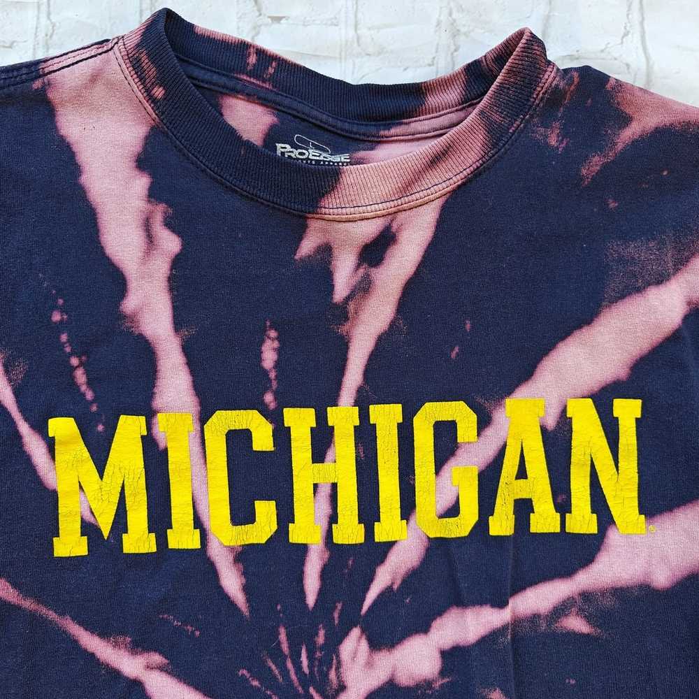 Vintage Michigan Wolverines Shirt Large Blue Yell… - image 2