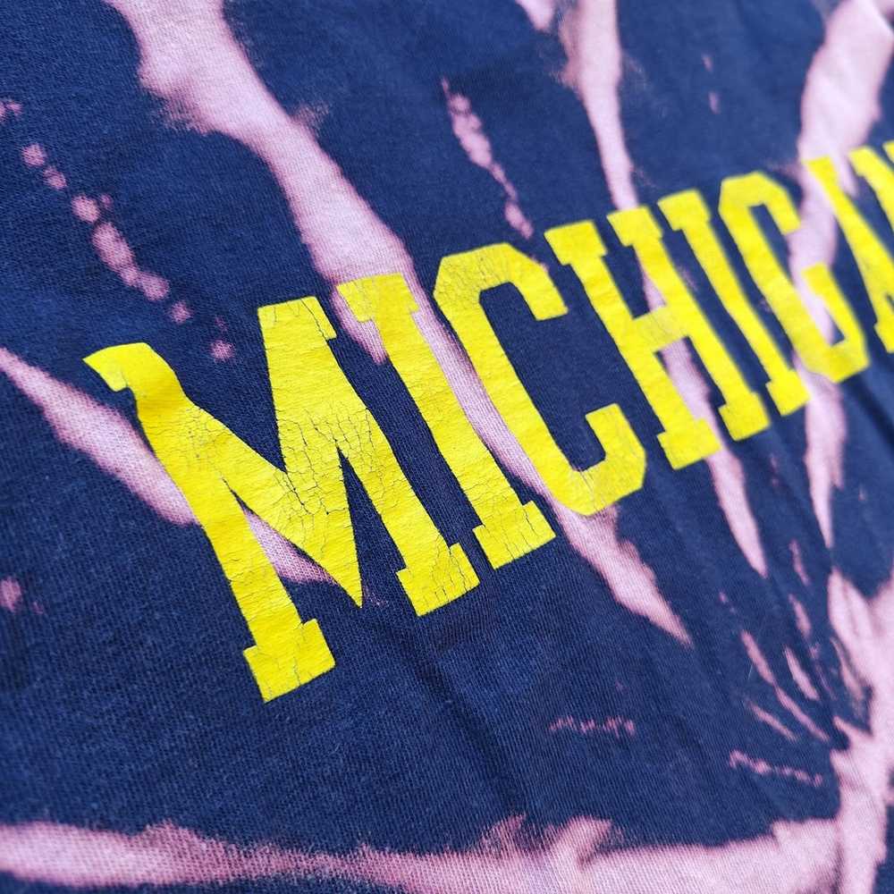 Vintage Michigan Wolverines Shirt Large Blue Yell… - image 3