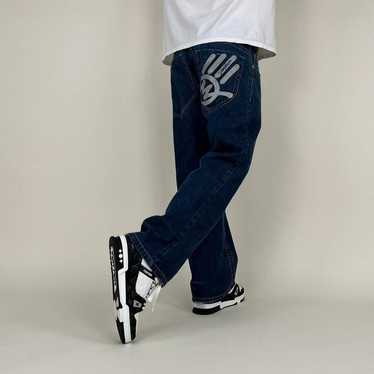 Karl Kani BAGGY WORKWEAR - Relaxed fit jeans - dirty vintage blue/dark-blue  denim 