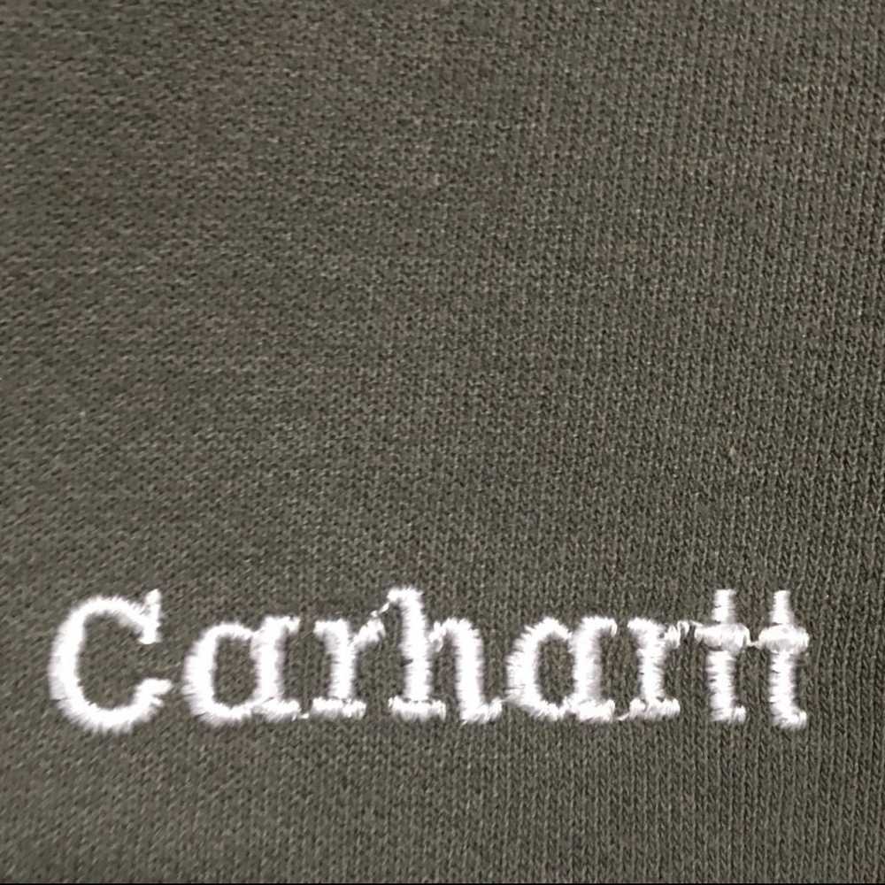 Vtg 90’s Carhartt Green Hoodie XL Cotton blend EU… - image 3