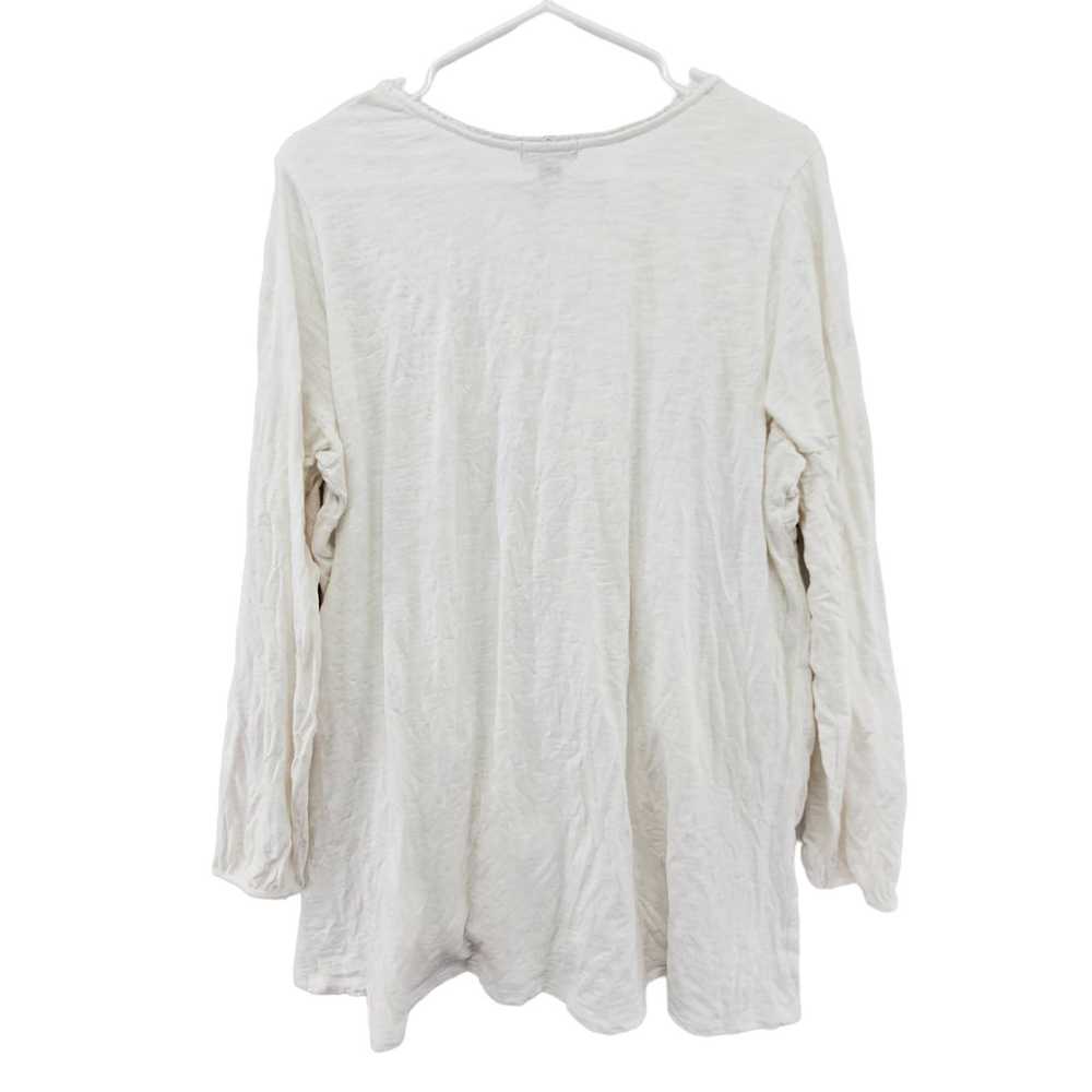 Other Ellos Large Boho Lace Pleated Crew Neck Lon… - image 2